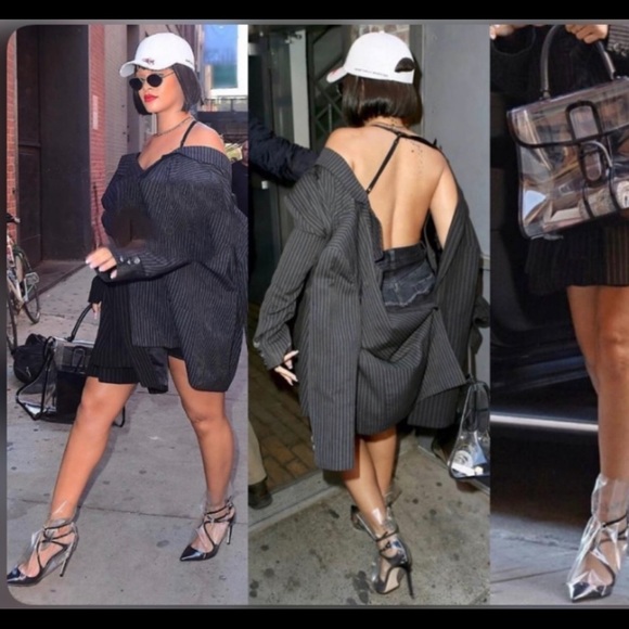 Jimmy Choo Claire 100 Black/Transparent Heels. - Picture 7 of 10